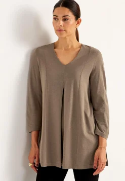 Cellbes of Sweden Trikåtunika med veckdetalj Nougat / Enfärgad Outlet