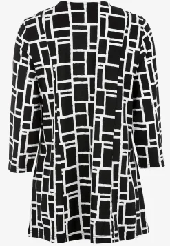 Cellbes of Sweden Trikåtunika med veckdetalj Svart / Vit / Mönstrad Sale