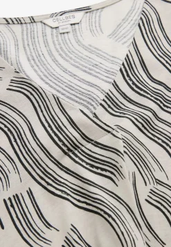 Cellbes of Sweden Trikåtunika med veckdetalj Svart / Mönstrad Sale