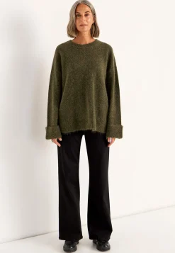 Cellbes of Sweden Tröja Premium i mohair- och ullblandning Mörkgrön / Melerad Clearance