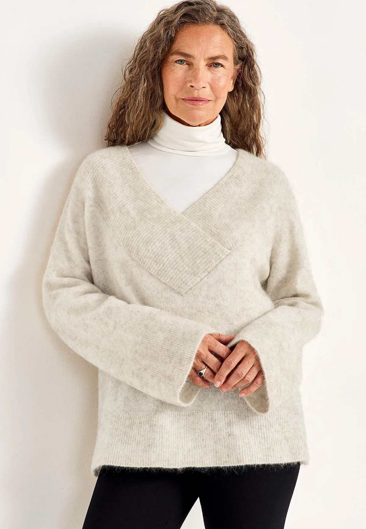 Cellbes of Sweden Tröja Premium i mohair- och ullblandning Gråbeige / Melange Outlet