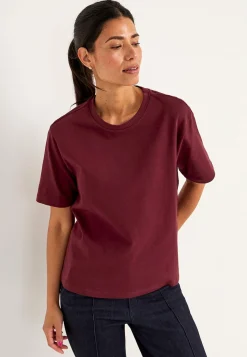 Cellbes of Sweden T-shirt i kraftig bomullstrikå Vinröd Best