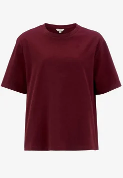 Cellbes of Sweden T-shirt i kraftig bomullstrikå Vinröd Best