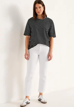 Cellbes of Sweden T-shirt i kraftig trikå Randig / Svart / Beige Best