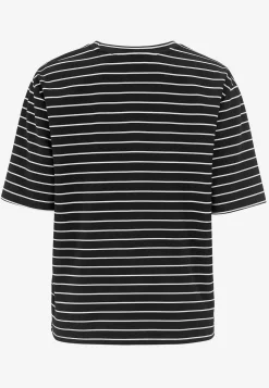 Cellbes of Sweden T-shirt i kraftig trikå Randig / Svart / Beige Best