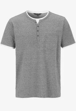 Cellbes of Sweden T-shirt med knappslå Grå / Vit Discount