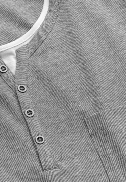 Cellbes of Sweden T-shirt med knappslå Grå / Vit Discount