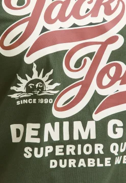 JACK & JONES PLUS T-shirt med stort tryck framtill Mörkgrön Discount