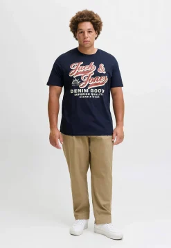 JACK & JONES PLUS T-shirt med stort tryck framtill Mörkgrön Discount