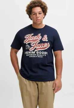JACK & JONES PLUS T-shirt med stort tryck framtill Mörkgrön Discount