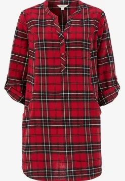 Cellbes of Sweden Tunika i flanell med fickor Röd / Rutig