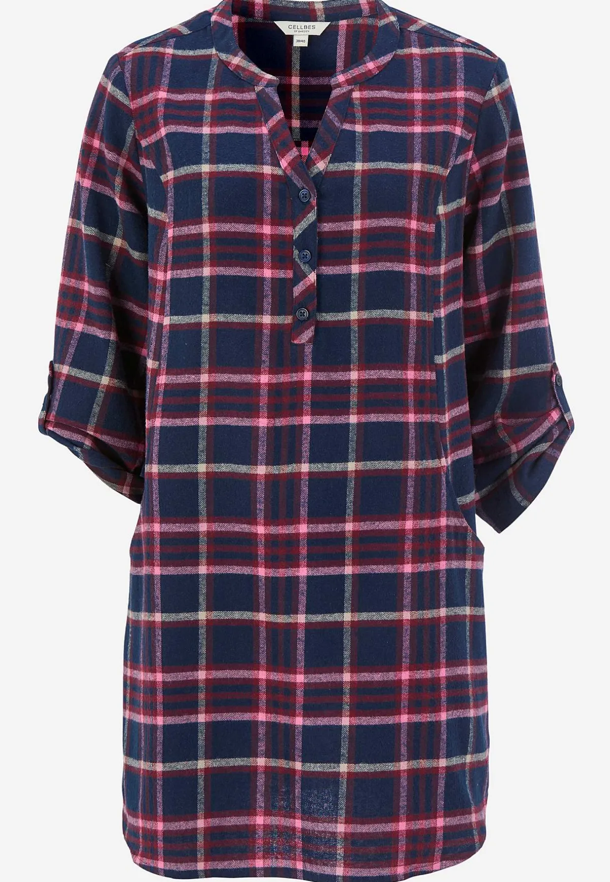 Cellbes of Sweden Tunika i flanell med fickor Blå / Rutig New