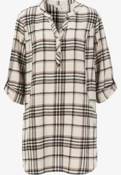 Cellbes of Sweden Tunika i flanell med fickor Beige / Rutig Online