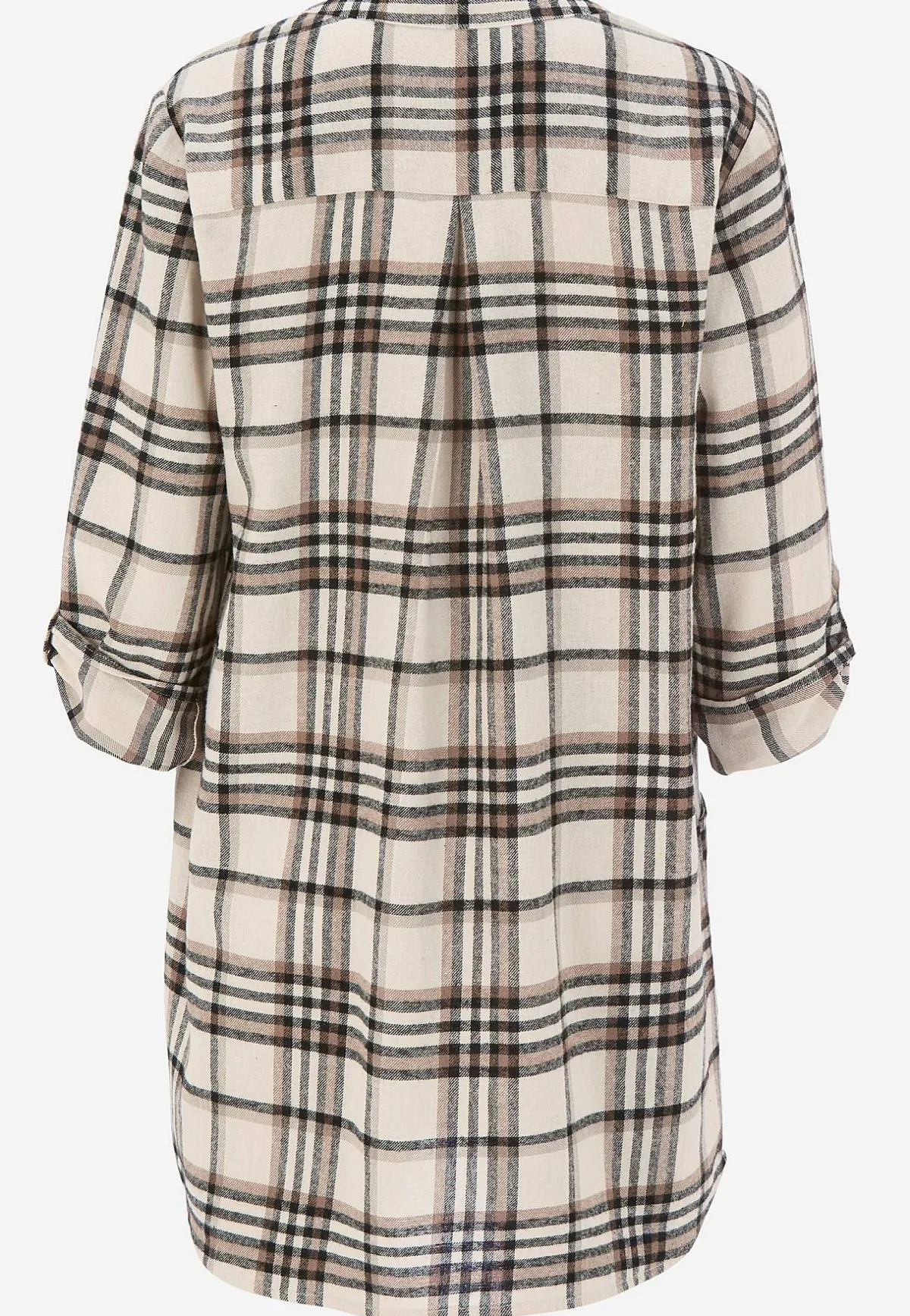 Cellbes of Sweden Tunika i flanell med fickor Beige / Rutig Online