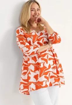 Cellbes of Sweden Tunika med 3/4-ärm Orange / Mönstrad Sale