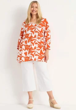 Cellbes of Sweden Tunika med 3/4-ärm Orange / Mönstrad Sale