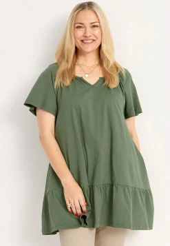 Cellbes of Sweden Tunika med volang nertill Khakigrön Hot