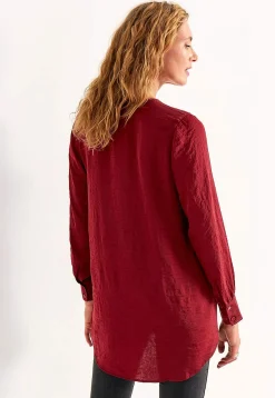 Cellbes of Sweden Tunika med volangkrage Vinröd New
