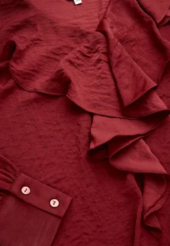 Cellbes of Sweden Tunika med volangkrage Vinröd New