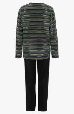 Cellbes of Sweden Tvådelad pyjamas Svart / Grön / Randig Hot