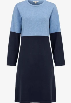 Cellbes of Sweden Tvåfärgad, finstickad klänning Blå / Marin New
