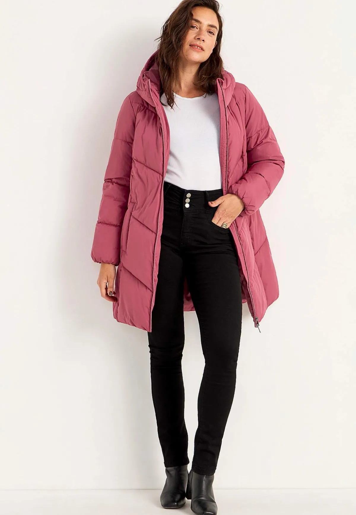 Cellbes of Sweden Varm jacka med fluffig vaddering Gammalrosa New