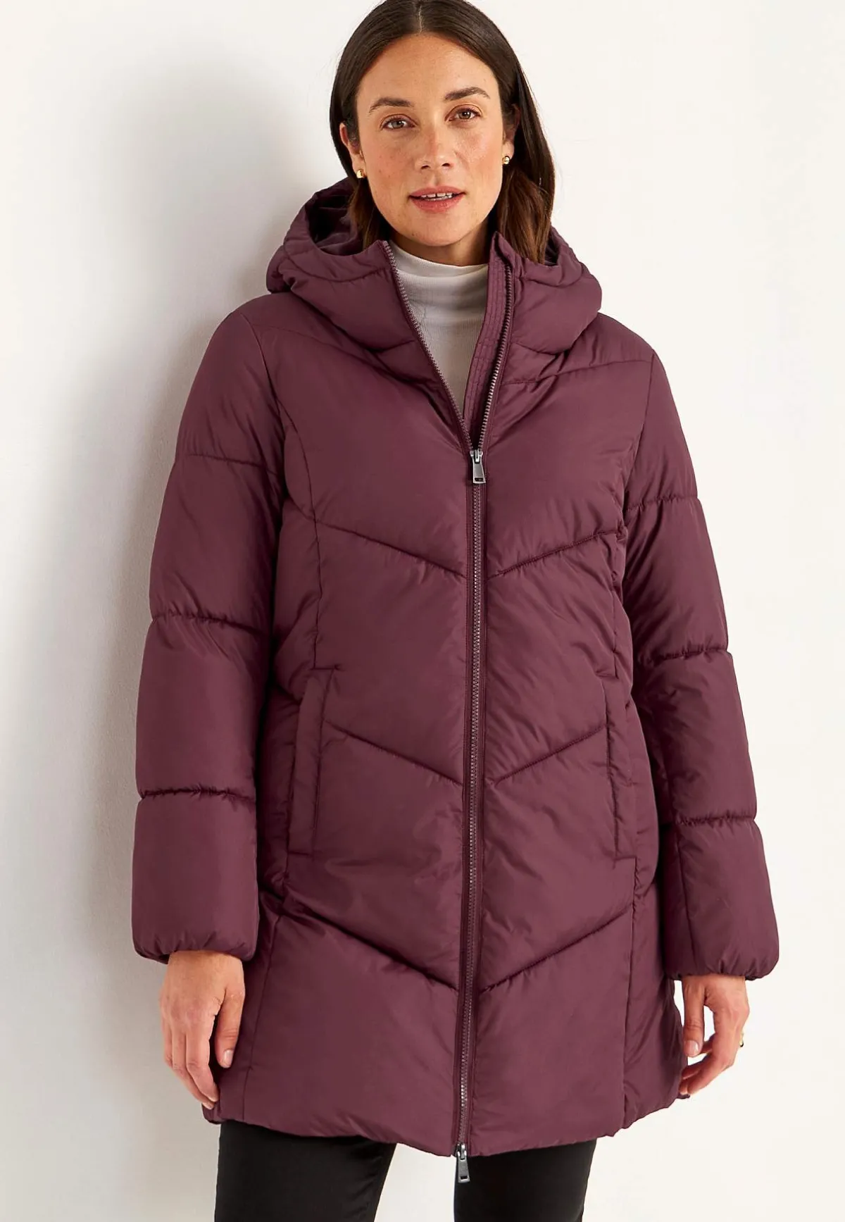 Cellbes of Sweden Varm jacka med fluffig vaddering Vinröd Best