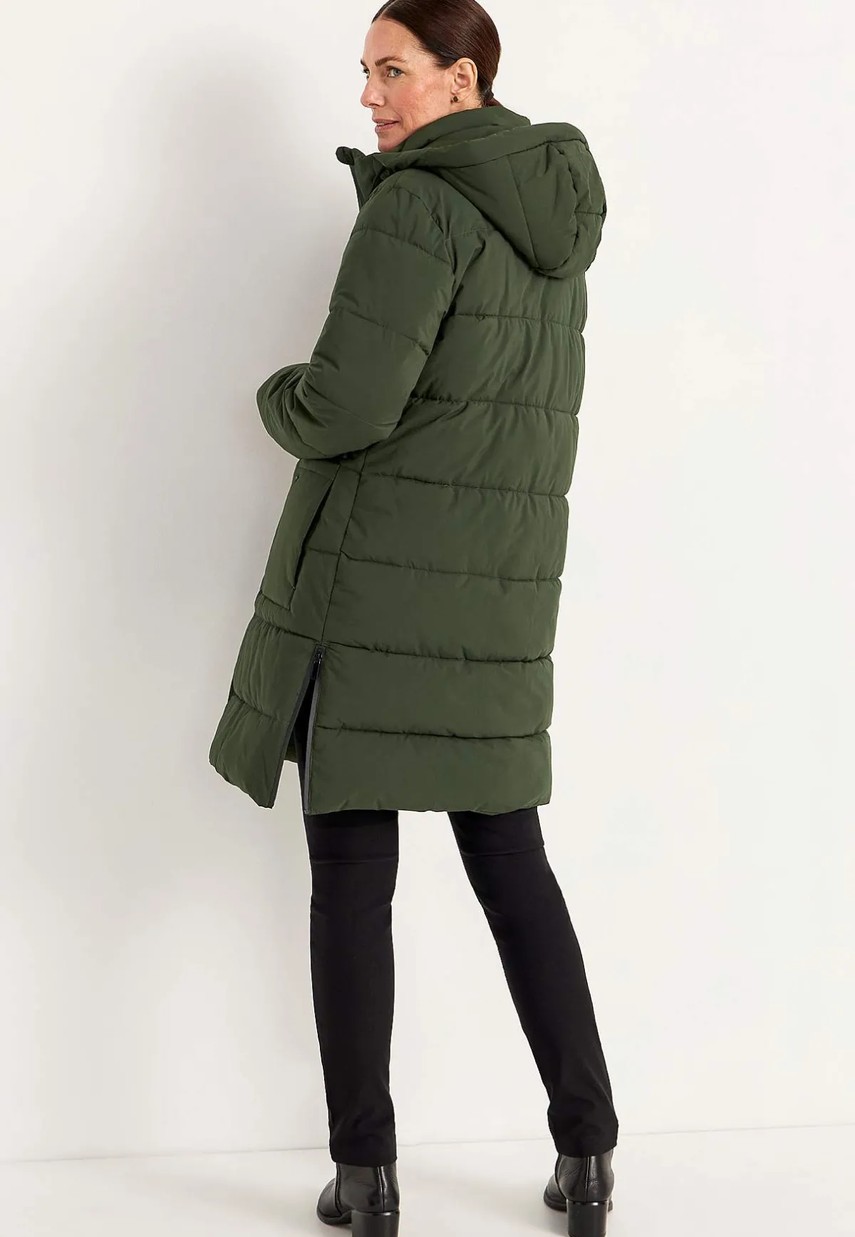 Cellbes of Sweden Varm jacka med sidodragkedjor nertill Mörkgrön Clearance