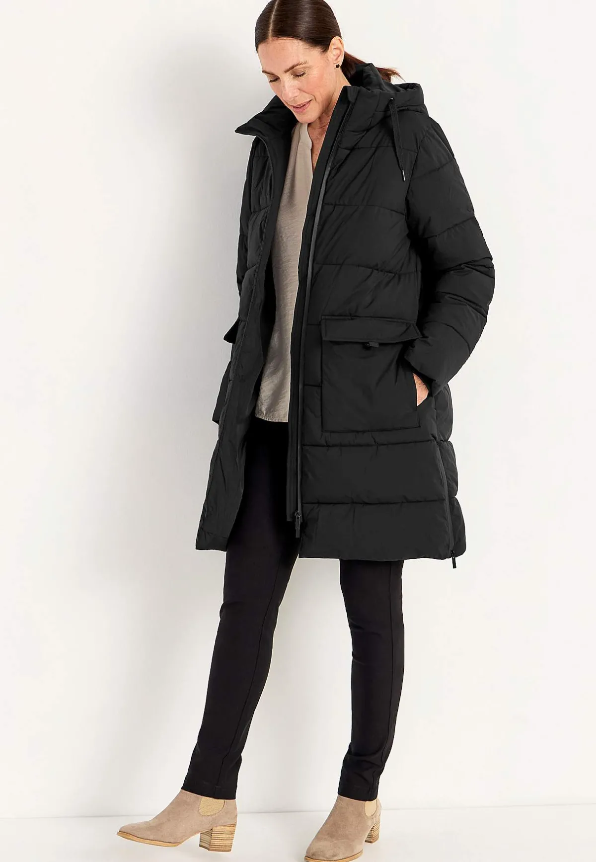 Cellbes of Sweden Varm jacka med sidodragkedjor nertill Svart Online