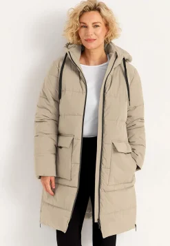Cellbes of Sweden Varm jacka med sidodragkedjor nertill Mörk beige Hot