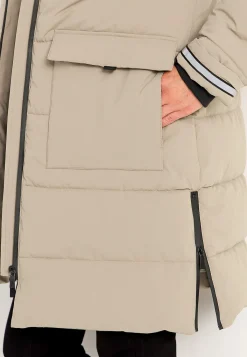 Cellbes of Sweden Varm jacka med sidodragkedjor nertill Mörk beige Hot