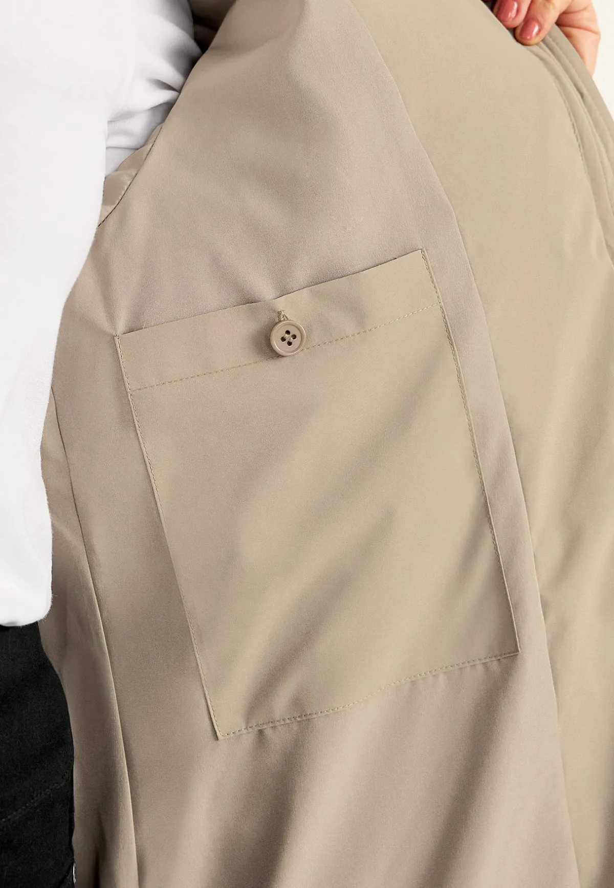 Cellbes of Sweden Varm jacka med sidodragkedjor nertill Mörk beige Hot