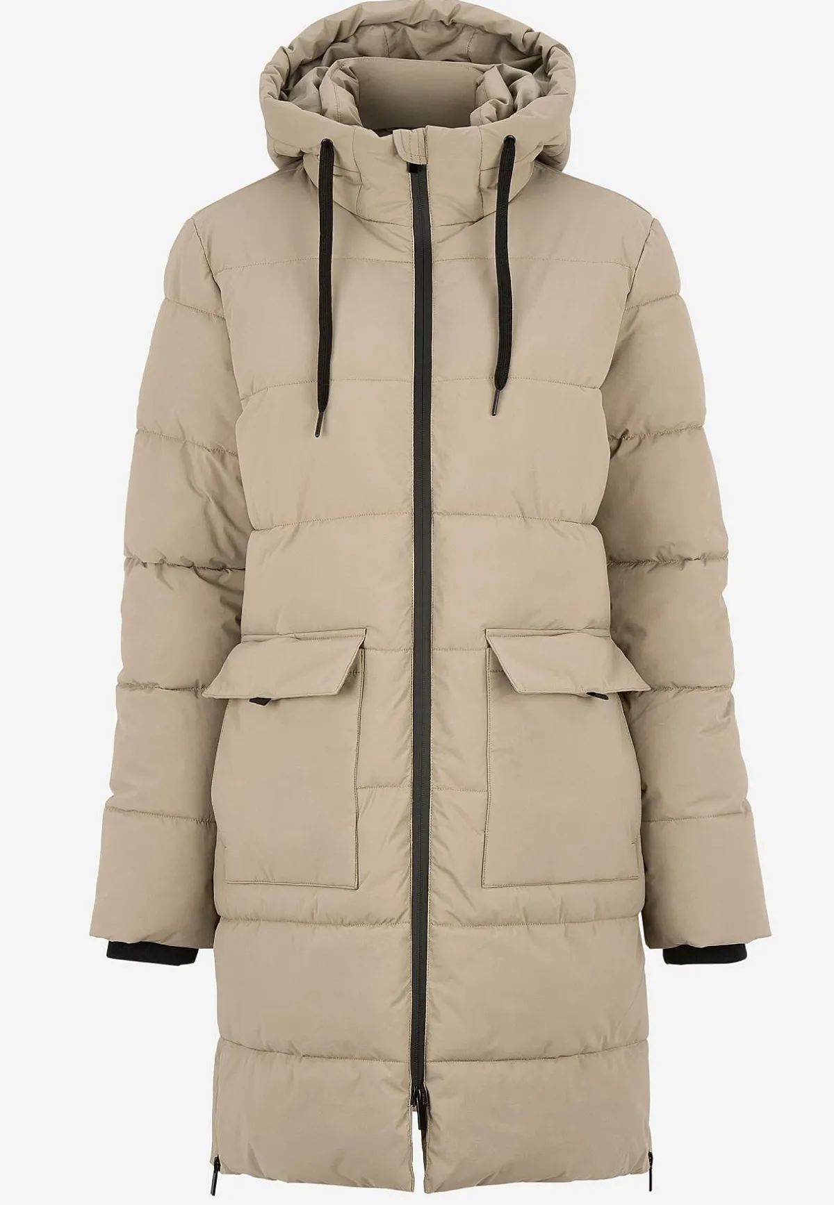Cellbes of Sweden Varm jacka med sidodragkedjor nertill Mörk beige Hot