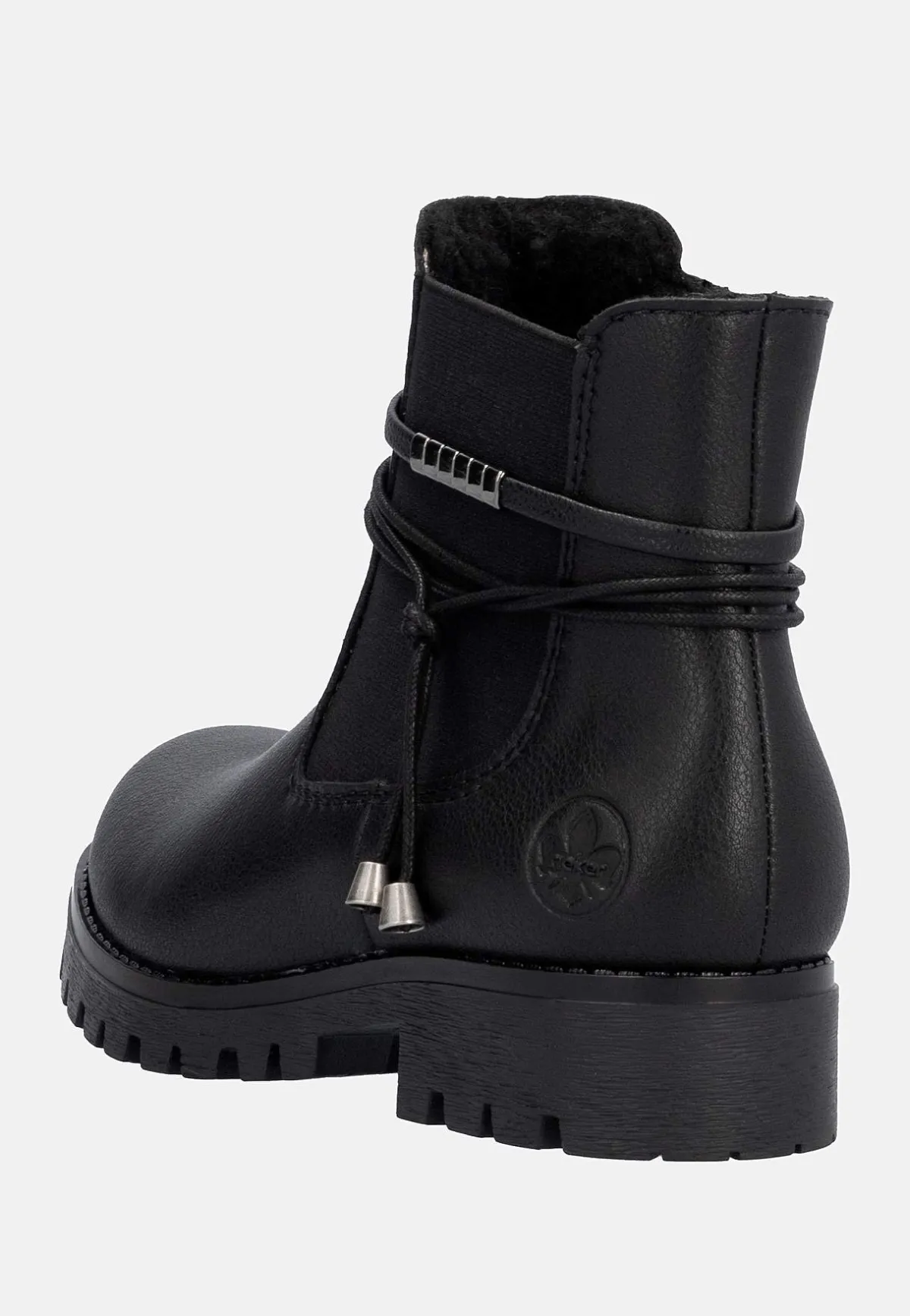 Rieker Varmfodrad känga i skinn Svart Sale