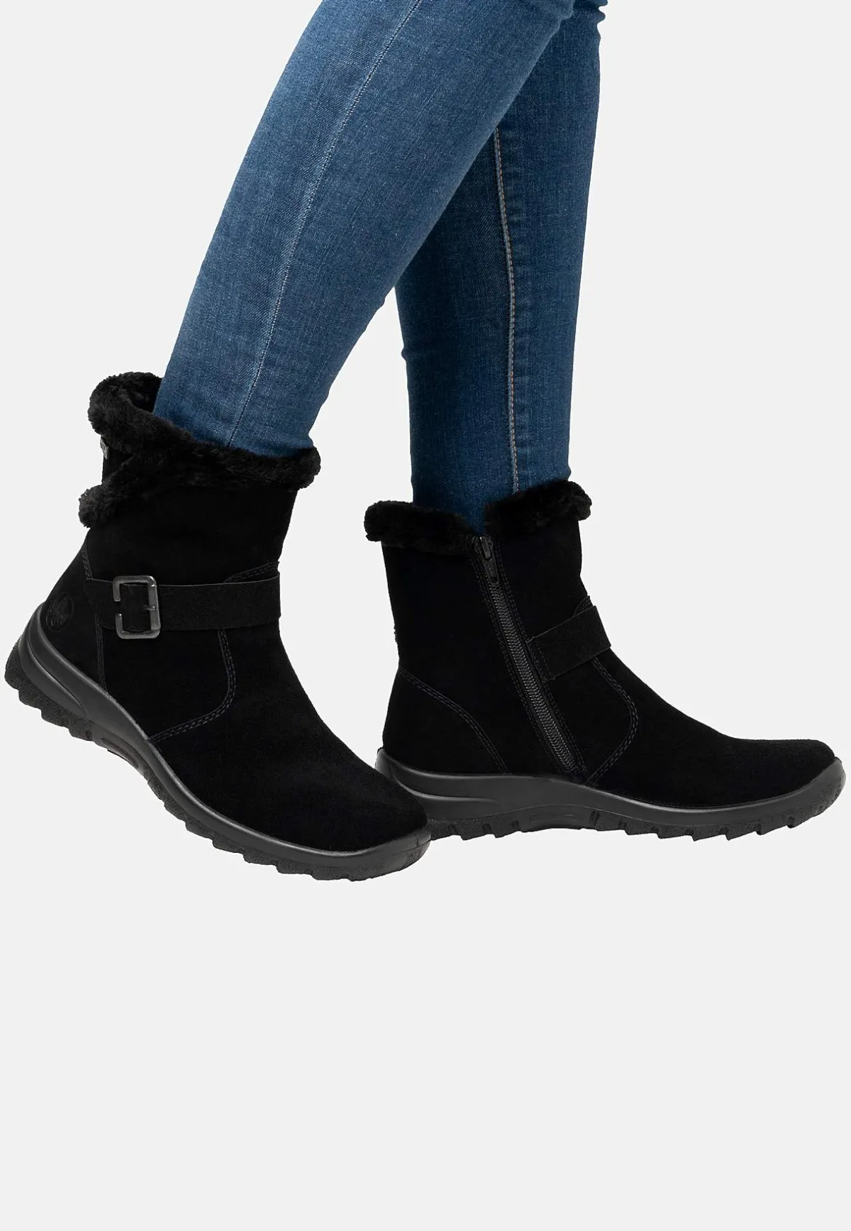 Rieker Varmfodrad mockakänga Svart Outlet