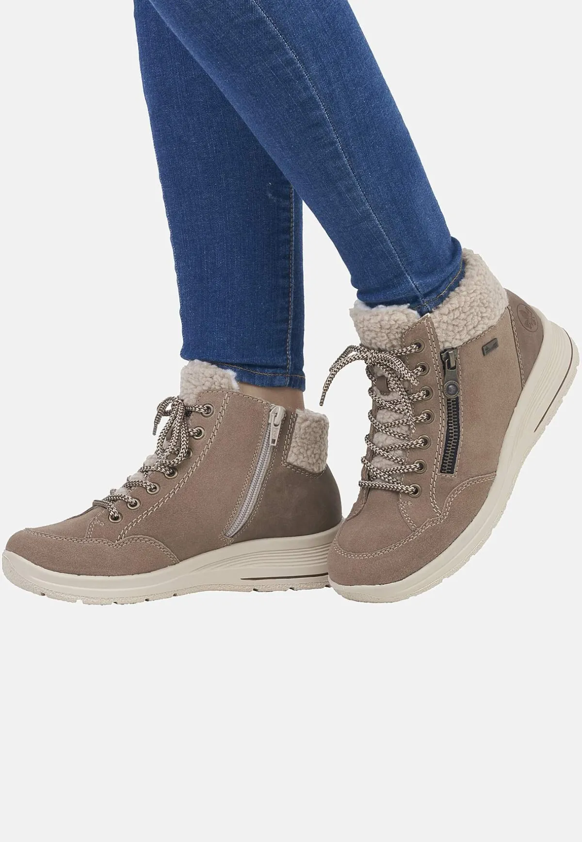 Rieker Varmfodrad, vattenavvisande mockakänga Mörk beige