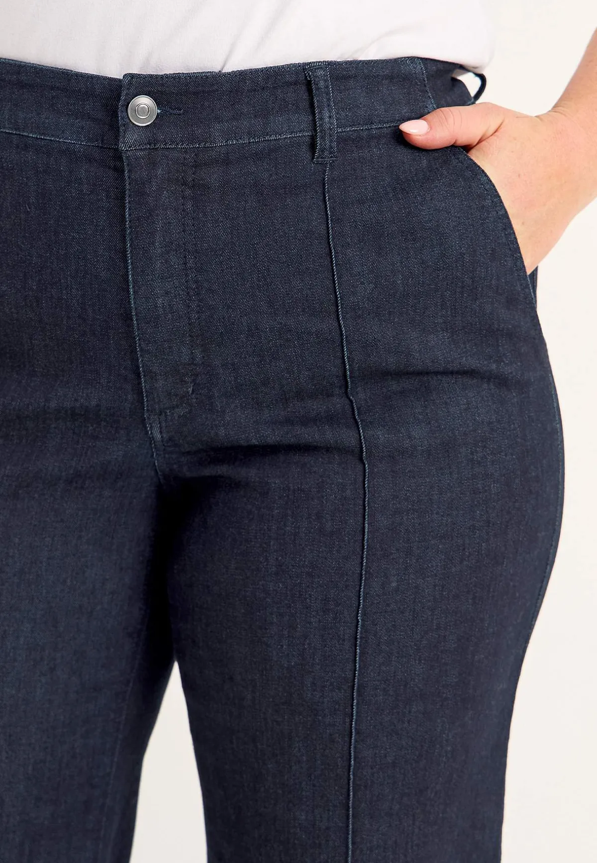 Cellbes of Sweden Vida jeans med sydda pressveck Mia Mörkblå Denim Online