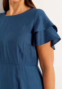 Cellbes of Sweden Volangklänning med fjärilsärmar Mörkblå Discount