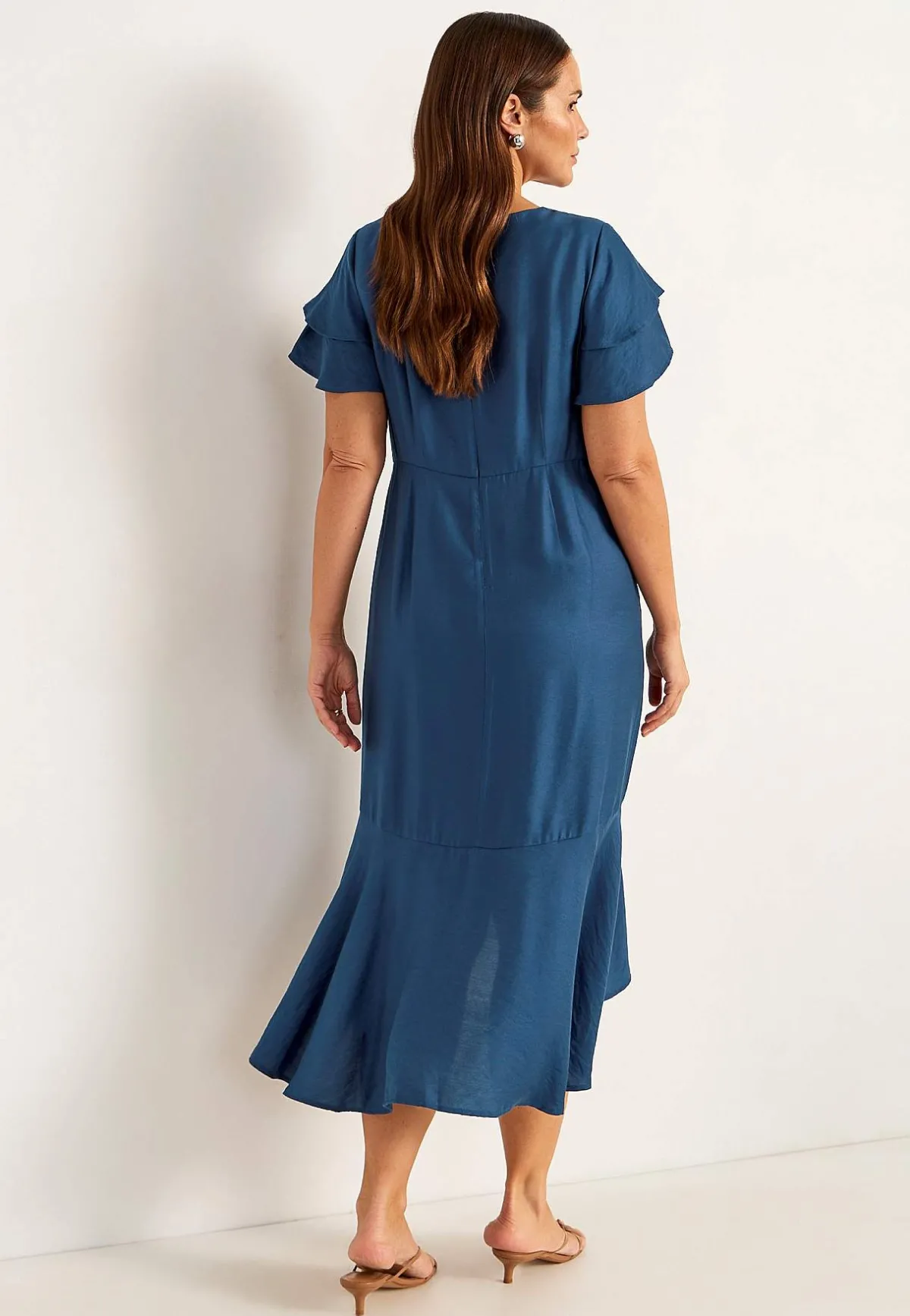 Cellbes of Sweden Volangklänning med fjärilsärmar Mörkblå Discount