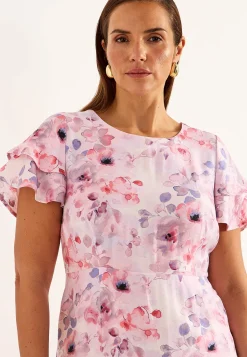 Cellbes of Sweden Volangklänning med fjärilsärmar Rosa / Blommig Best