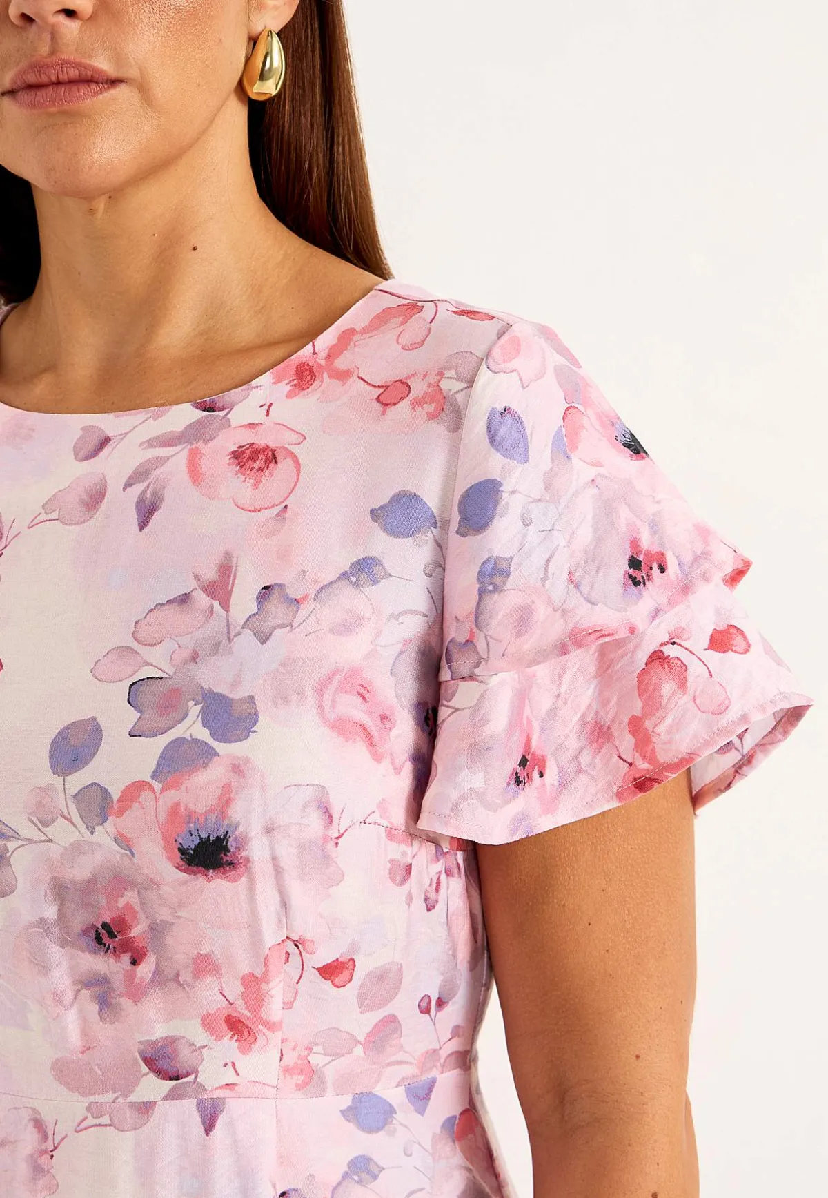 Cellbes of Sweden Volangklänning med fjärilsärmar Rosa / Blommig Best