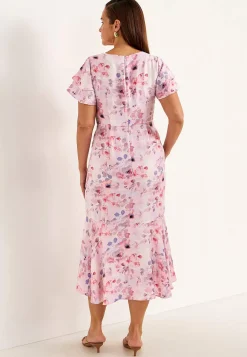 Cellbes of Sweden Volangklänning med fjärilsärmar Rosa / Blommig Best