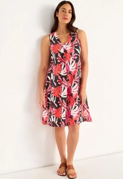 Cellbes of Sweden V-ringad, ärmlös trikåklänning Rosa / Mönstrad Sale