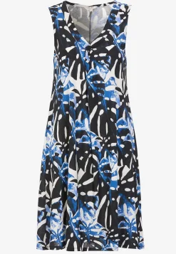 Cellbes of Sweden V-ringad, ärmlös trikåklänning Blå / Mönstrad Online