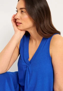 Cellbes of Sweden V-ringad, ärmlös trikåklänning Klarblå Outlet