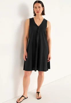 Cellbes of Sweden V-ringad, ärmlös trikåklänning Svart Sale