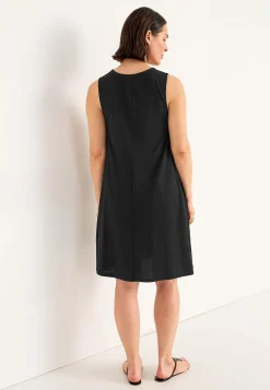 Cellbes of Sweden V-ringad, ärmlös trikåklänning Svart Sale