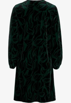 Cellbes of Sweden V-ringad sammetsklänning Mörkgrön / Mönstrad Sale