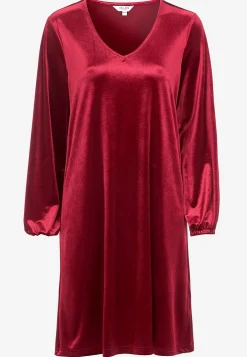 Cellbes of Sweden V-ringad sammetsklänning Mörkröd Best