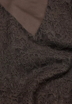 Cellbes of Sweden V-ringad spetsklänning Mörkbrun Hot